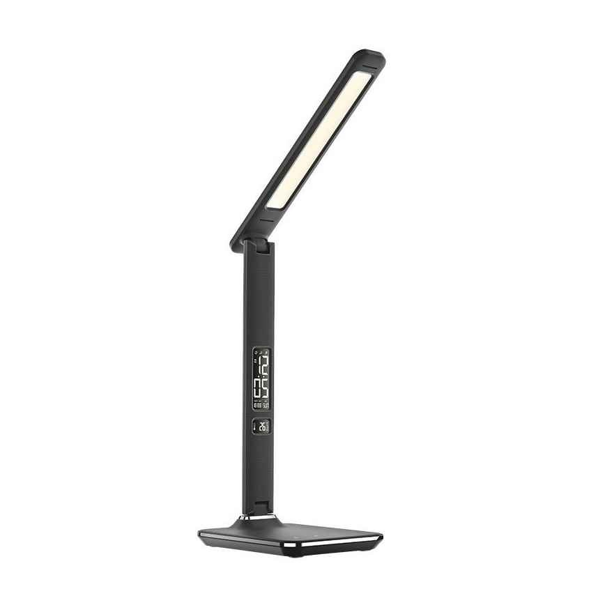 Lámpara de mesa LED regulable con display LED/9W/230V negra