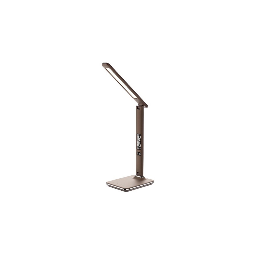 Lámpara de mesa LED regulable con display LED/9W/230V marrón