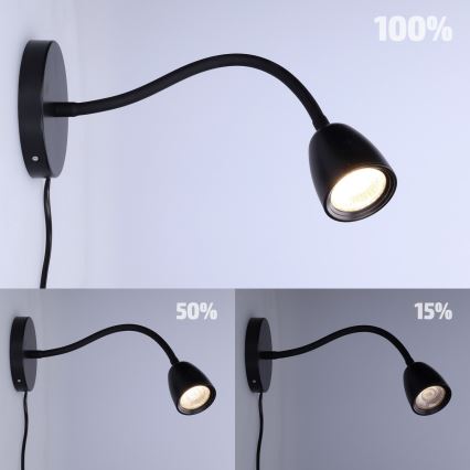 Aplique LED pequeño regulable LED/4W/230V negro