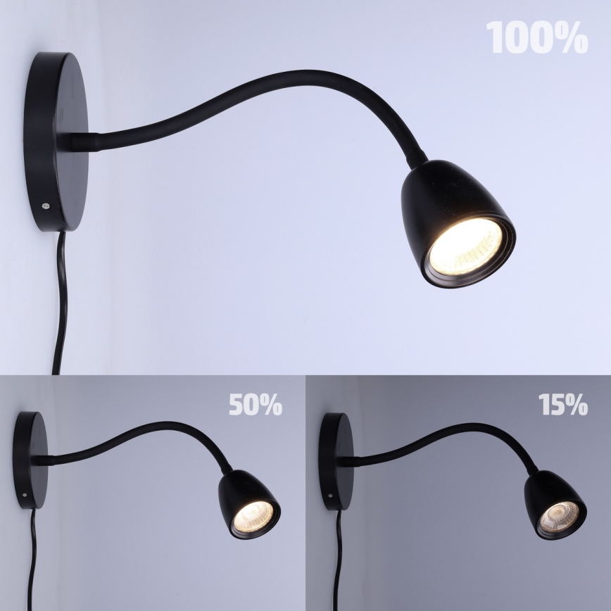 Aplique LED pequeño regulable LED/4W/230V negro