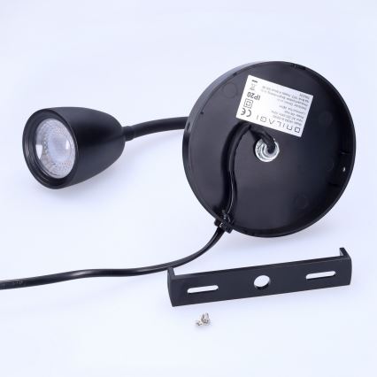 Aplique LED pequeño regulable LED/4W/230V negro