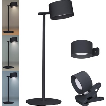 Solight WO68-B - Lámpara LED regulable y recargable 3en1 LED/4W/2000 mAh 3000/4000/6500K negro