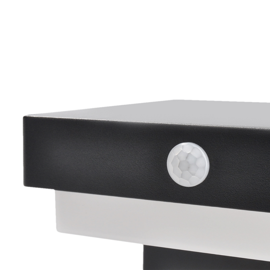 Aplique solar LED con sensor de movimiento y crepuscular PALERMO LED/5W/2000 mAh IP54 negro