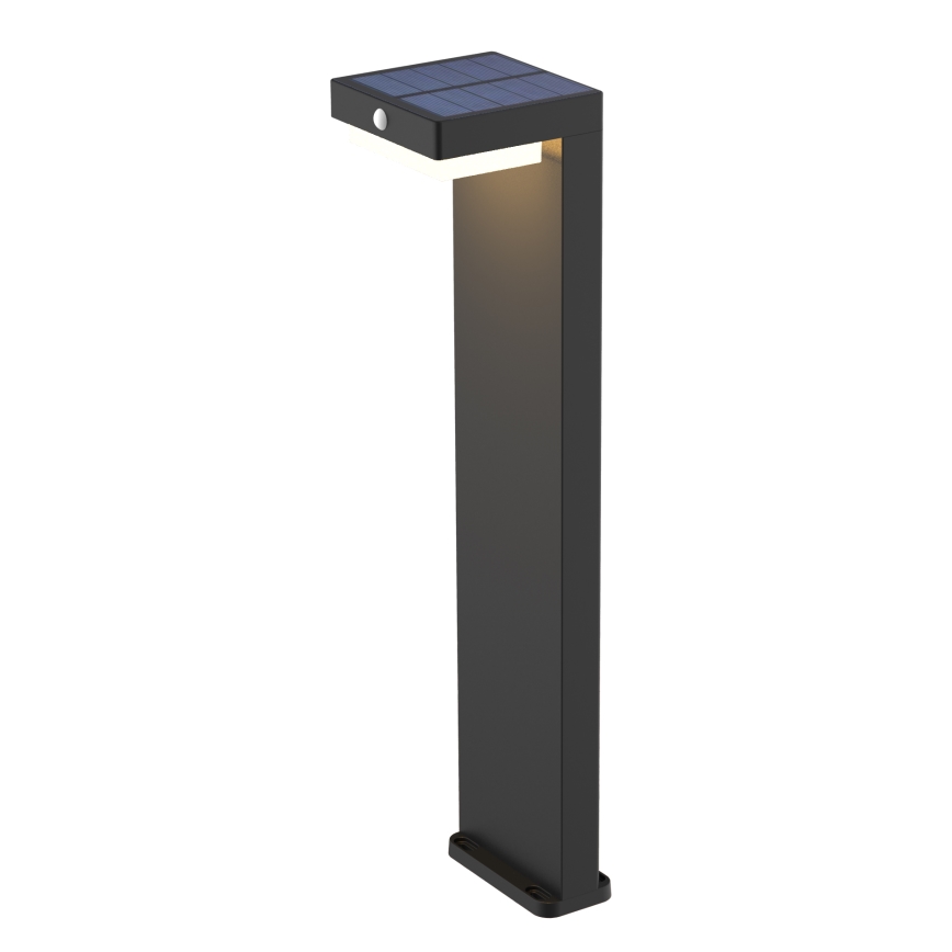 Lámpara solar LED con sensor de movimiento y crepuscular PALERMO LED/5W/2000 mAh IP54 negro