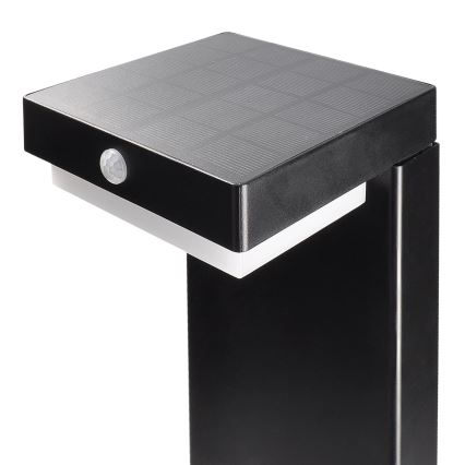 Lámpara solar LED con sensor de movimiento y crepuscular PALERMO LED/5W/2000 mAh IP54 negro