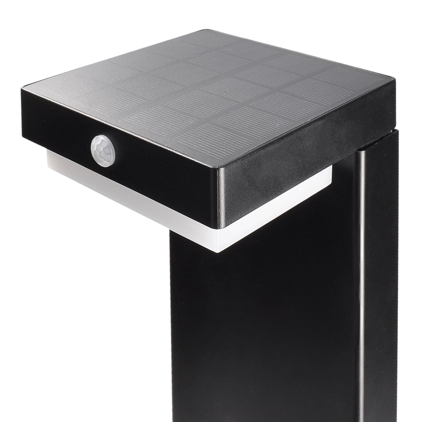 Lámpara solar LED con sensor de movimiento y crepuscular PALERMO LED/5W/2000 mAh IP54 negro