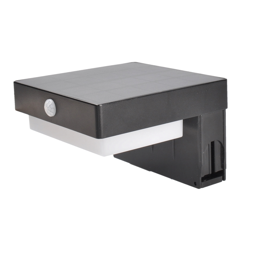 Lámpara solar LED con sensor de movimiento y crepuscular PALERMO LED/5W/2000 mAh IP54 negro