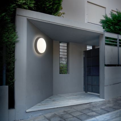 Aplique LED para exterior LED/13W/230V 4000K IP54 gris redondeado