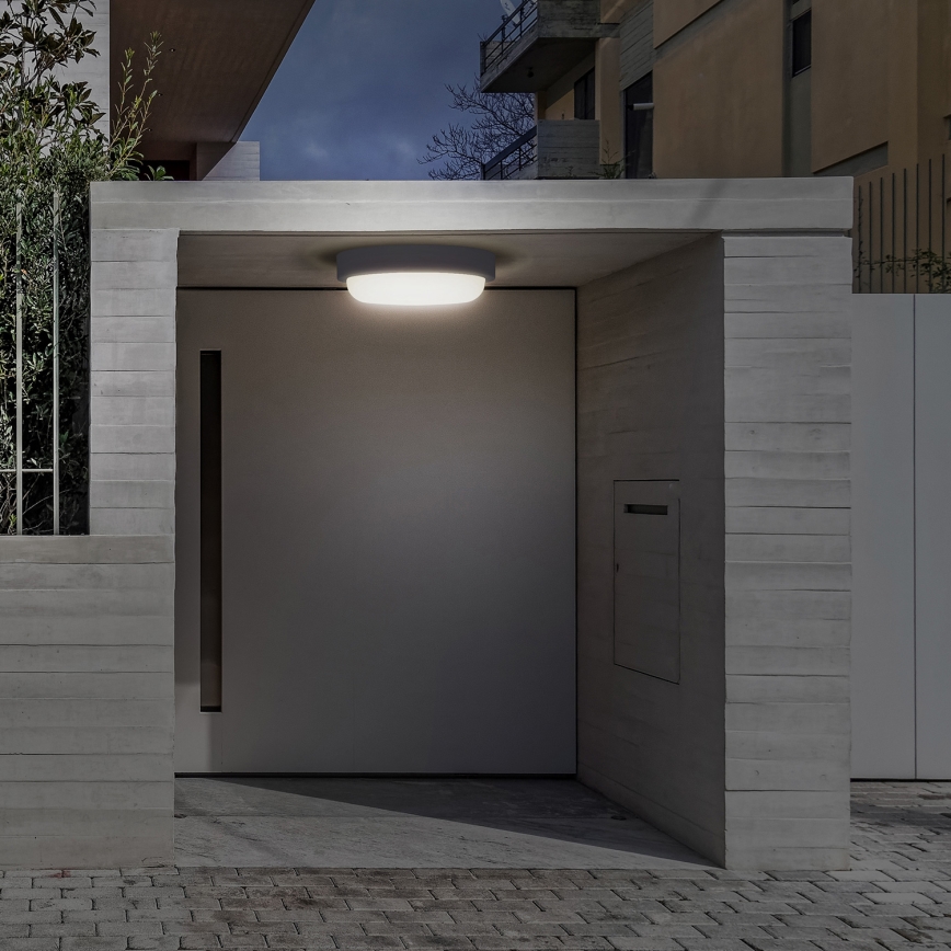 Aplique LED para exterior LED/13W/230V 4000K IP54 gris redondeado