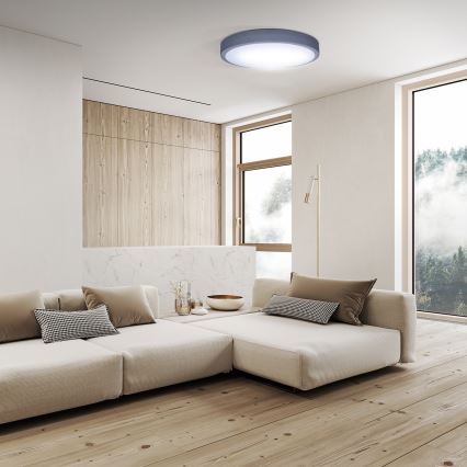 Plafón LED regulable GREY LED/48W/230V 3000-6500K gris diá. 38 cm + control remoto