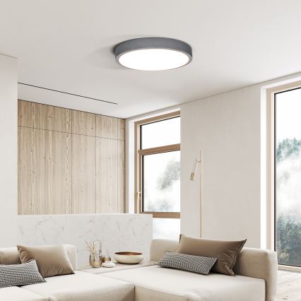 Plafón LED regulable GREY LED/48W/230V 3000-6500K gris diá. 38 cm + control remoto