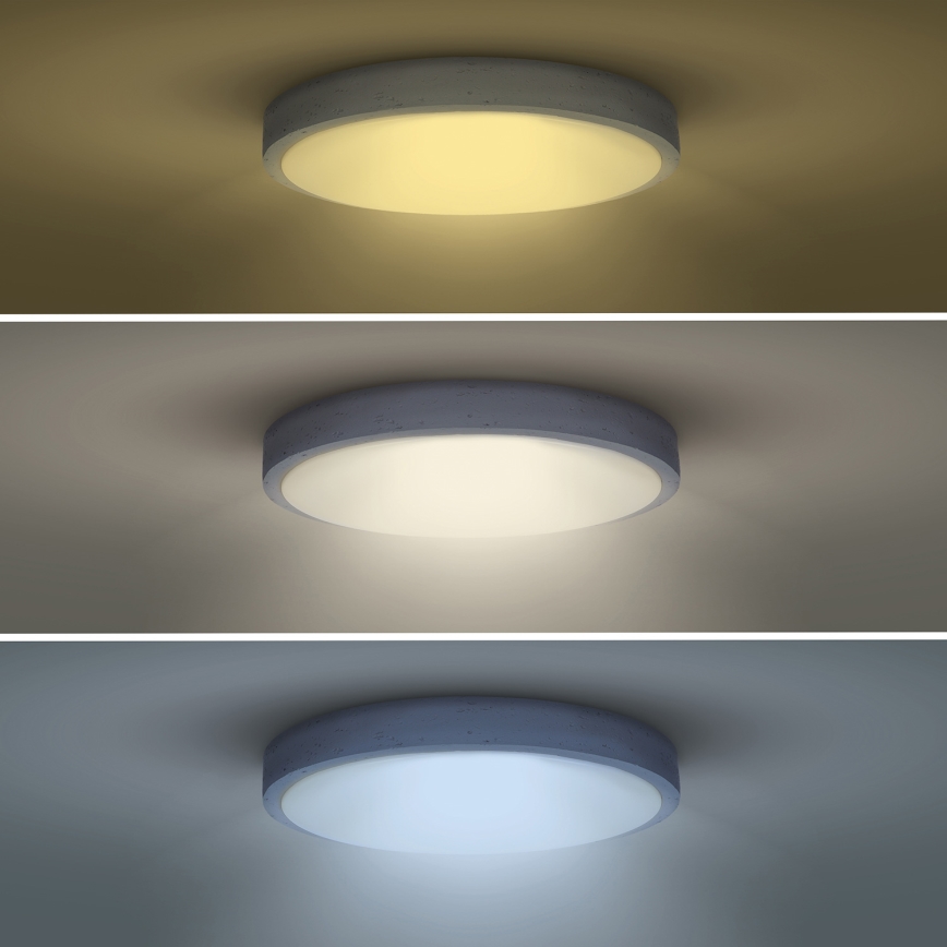 Plafón LED regulable GREY LED/48W/230V 3000-6500K gris diá. 38 cm + control remoto