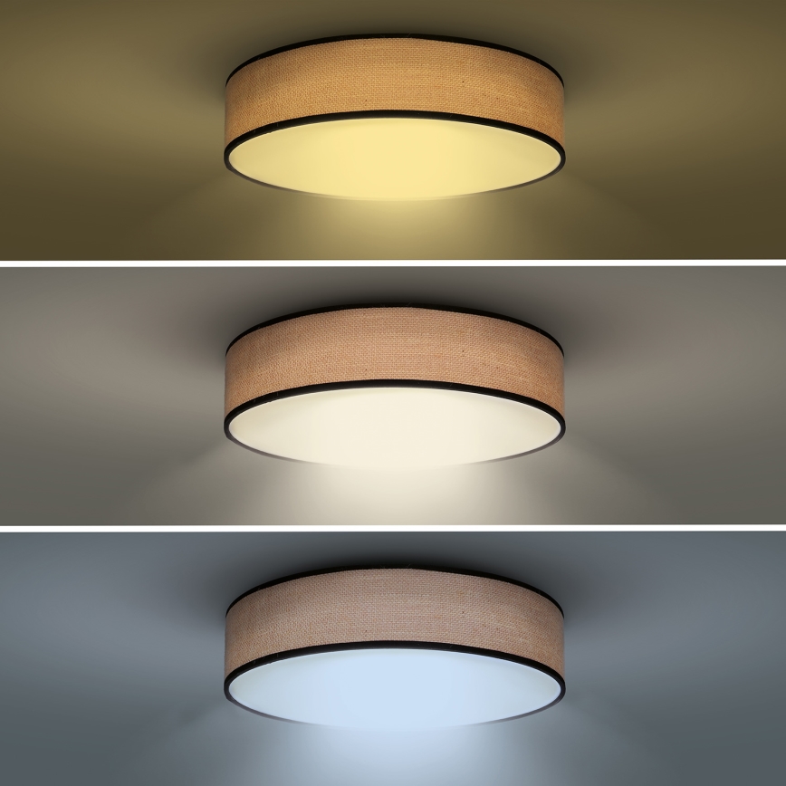 Plafón LED regulable BROWNIE LED/60W/230V 3000-6500K marrón diá. 50 cm + control remoto