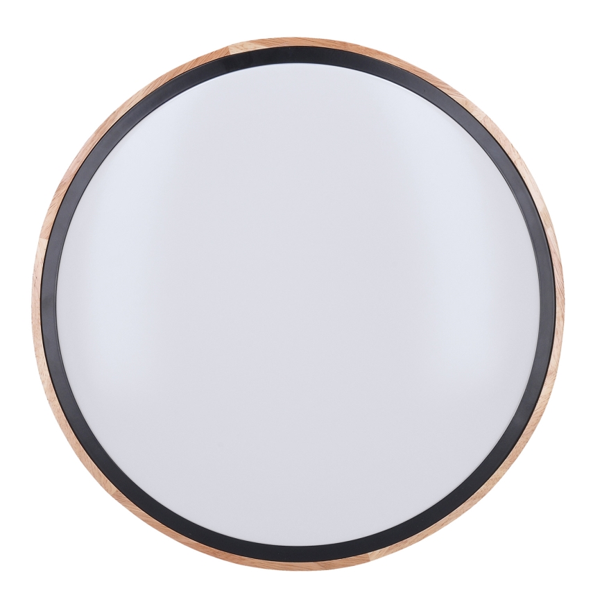 Plafón LED regulable IRON OAK LED/60W/230V 3000-6500K roble diá. 51 cm + control remoto