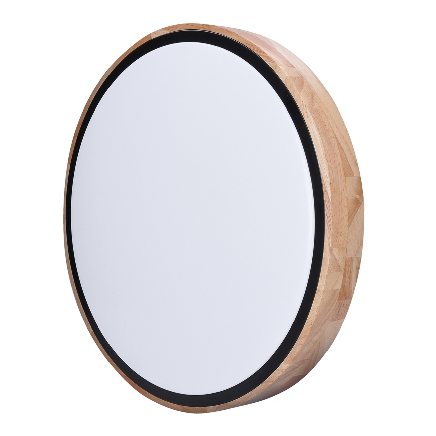 Plafón LED regulable IRON OAK LED/60W/230V 3000-6500K roble diá. 51 cm + control remoto