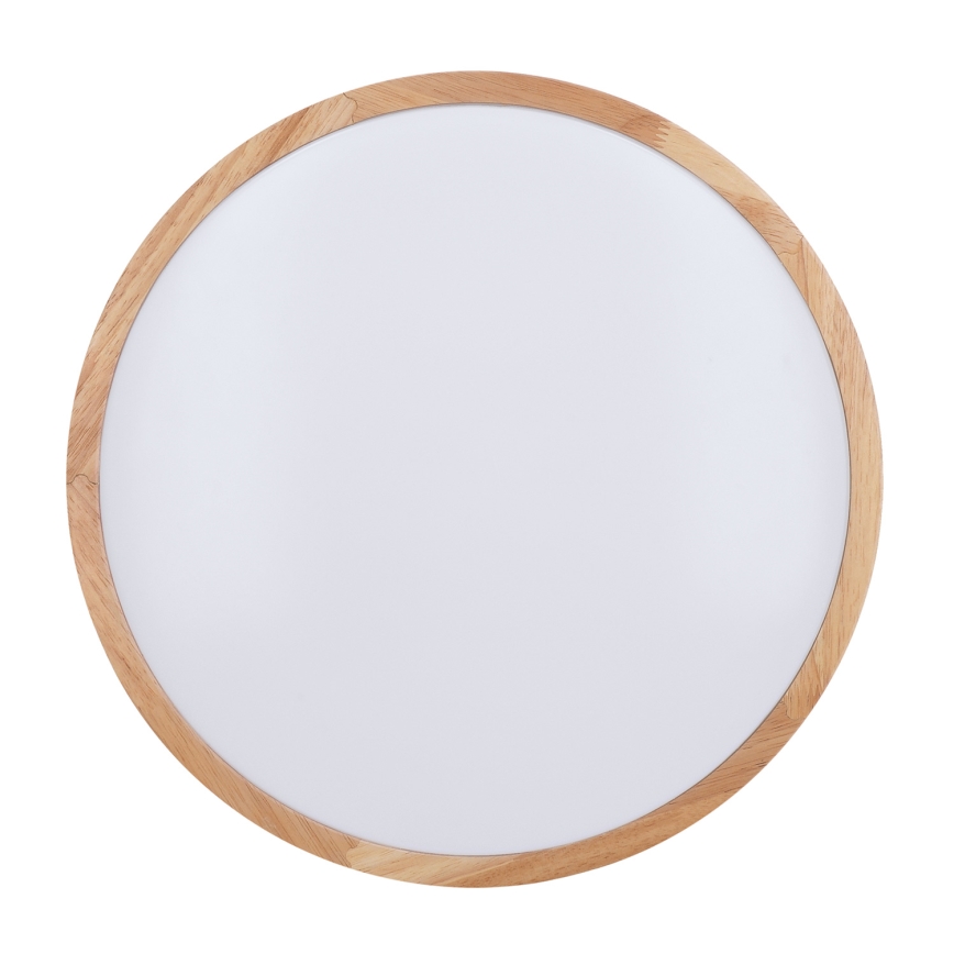 Plafón LED regulable WOODY LED/60W/230V 3000-6500K roble d. 50 cm + control remoto