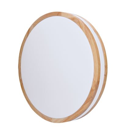 Plafón LED regulable WOODY LED/60W/230V 3000-6500K roble d. 50 cm + control remoto