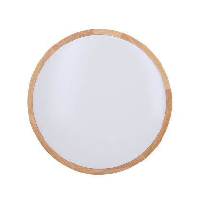 Plafón LED regulable SOLID OAK LED/48W/230V 3000-6500K roble diá. 39 cm + control remoto