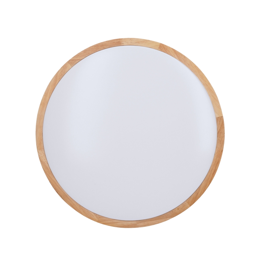 Plafón LED regulable SOLID OAK LED/48W/230V 3000-6500K roble diá. 39 cm + control remoto