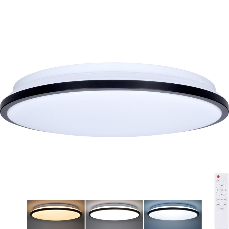 Plafón LED regulable JAMIL LED/48W/230V 3000-6500K negro + control remoto