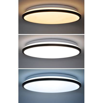 Plafón LED regulable JAMIL LED/48W/230V 3000-6500K negro + control remoto