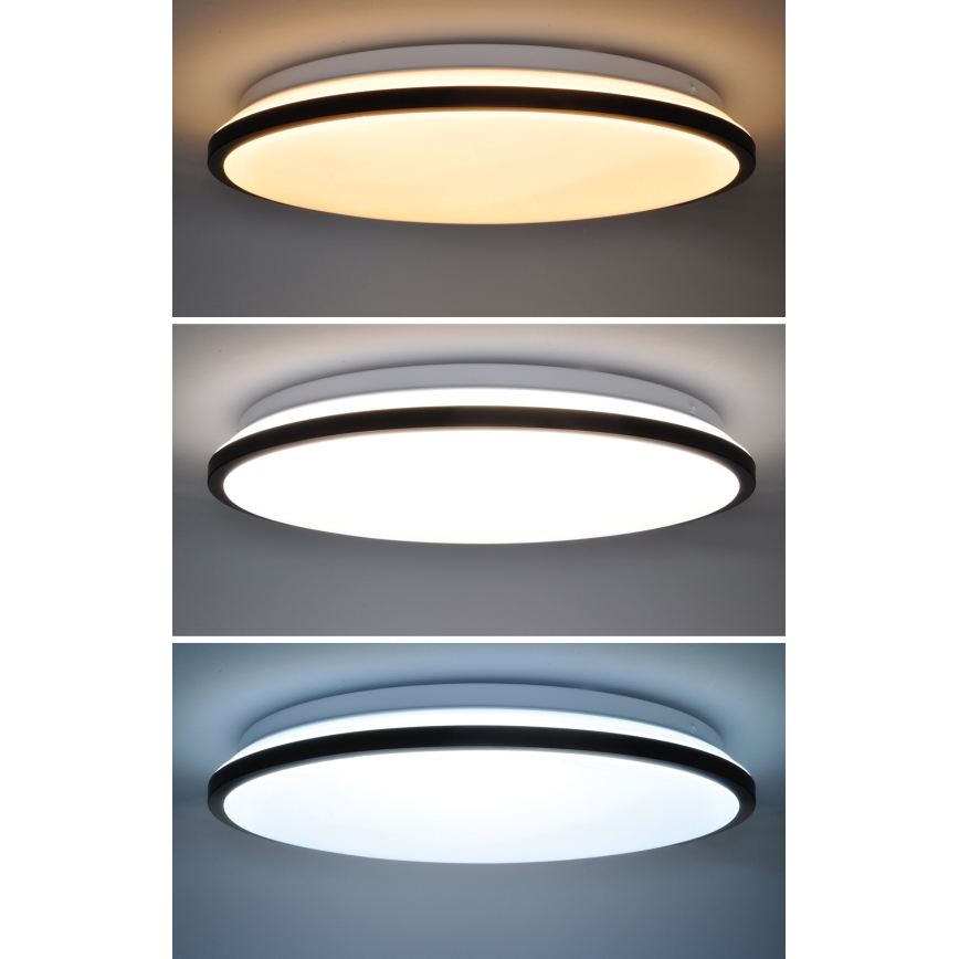 Plafón LED regulable JAMIL LED/48W/230V 3000-6500K negro + control remoto