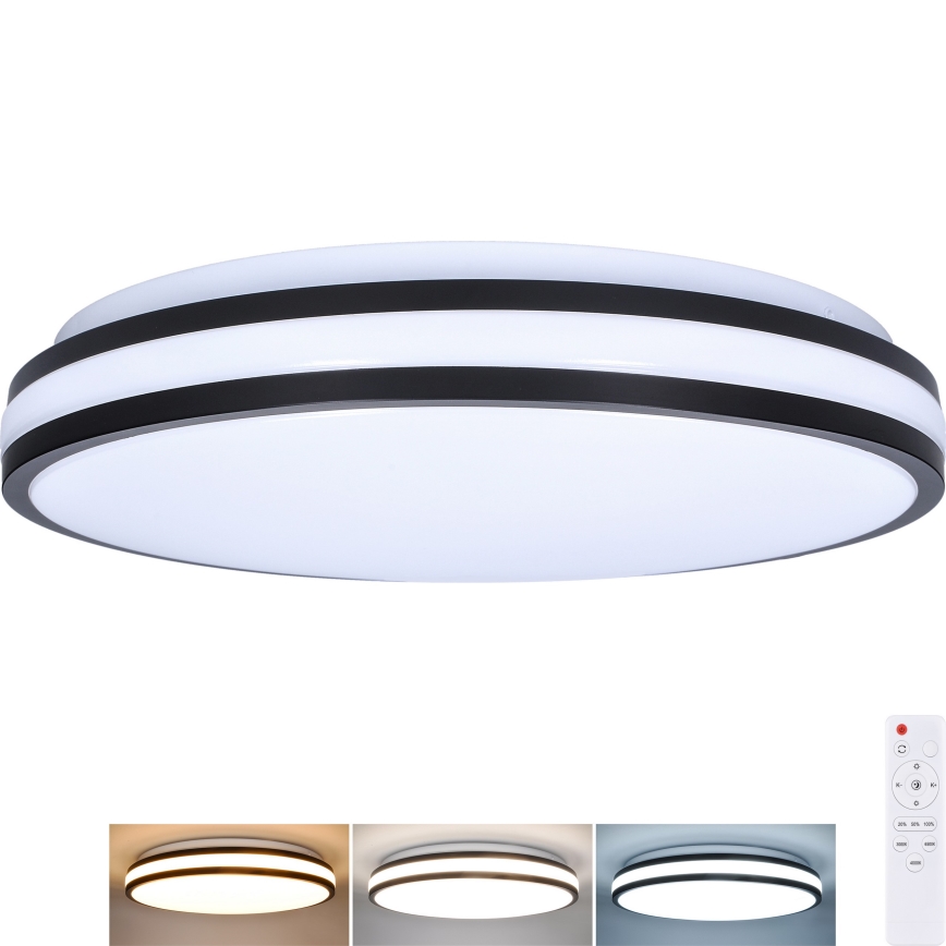 Plafón LED regulable LASKOS LED/48W/230V 3000-6500K negro + control remoto