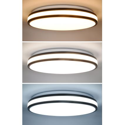 Plafón LED regulable LASKOS LED/48W/230V 3000-6500K negro + control remoto