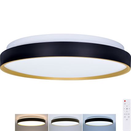 Plafón LED regulable CALA LED/48W/230V 3000-6500K negro/dorado + control remoto