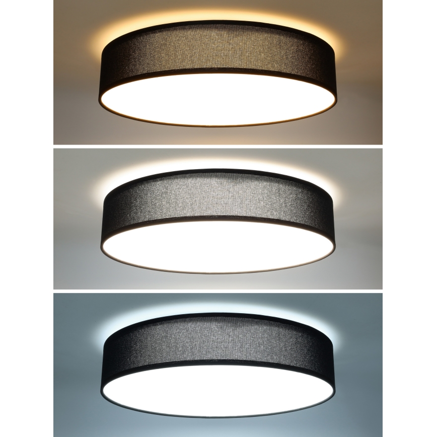 Plafón LED regulable PENLEY LED/48W/230V 3000-6500K diá. 40 cm negro + control remoto