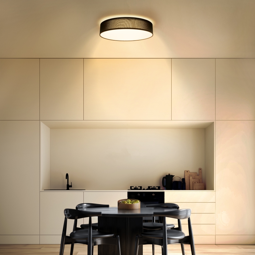Plafón LED regulable PENLEY LED/48W/230V 3000-6500K diá. 40 cm negro + control remoto