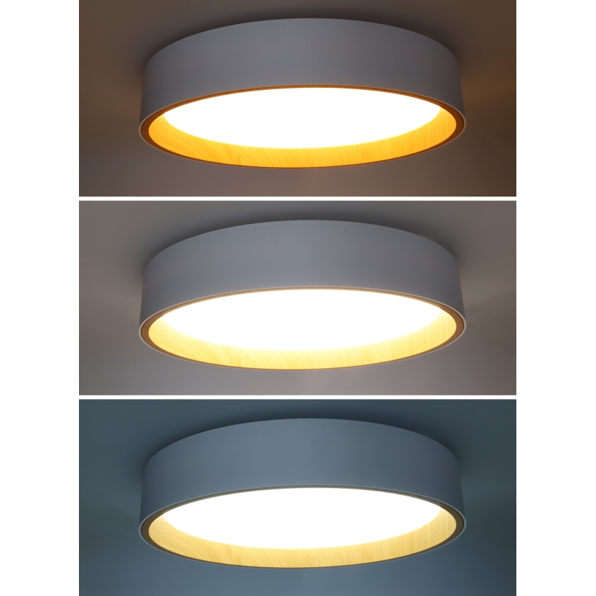 Plafón LED regulable LARIOS LED/48W/230V 3000-6500K diá. 39 cm blanco + control remoto