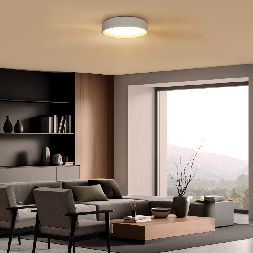 Plafón LED regulable LARIOS LED/48W/230V 3000-6500K diá. 39 cm blanco + control remoto