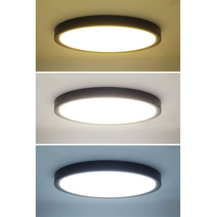 Plafón LED regulable ESTELA LED/36W/230V diá. 30 cm negro + control remoto