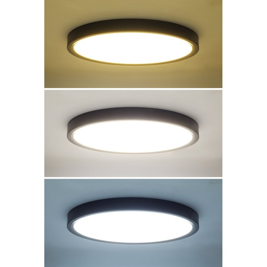 Plafón LED regulable ESTELA LED/36W/230V diá. 30 cm negro + control remoto