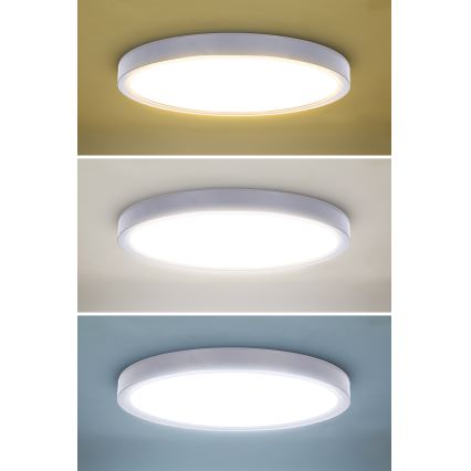 Plafón LED regulable ESTELA LED/36W/230V diá. 30 cm blanco + control remoto