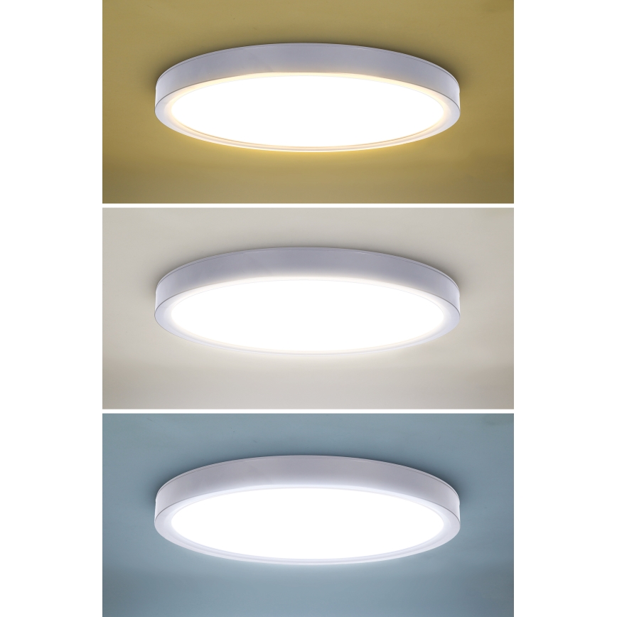 Plafón LED regulable ESTELA LED/36W/230V diá. 30 cm blanco + control remoto
