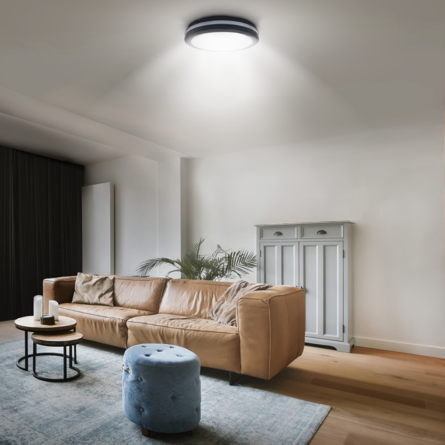 Plafón LED de exterior regulable LED/36W/40W/44W/230V 3000/4000/6500K IP65 negro