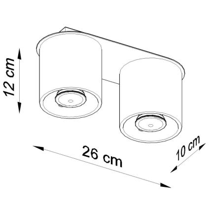 Plafón ORBIS 2 2xGU10/40W/230V blanco