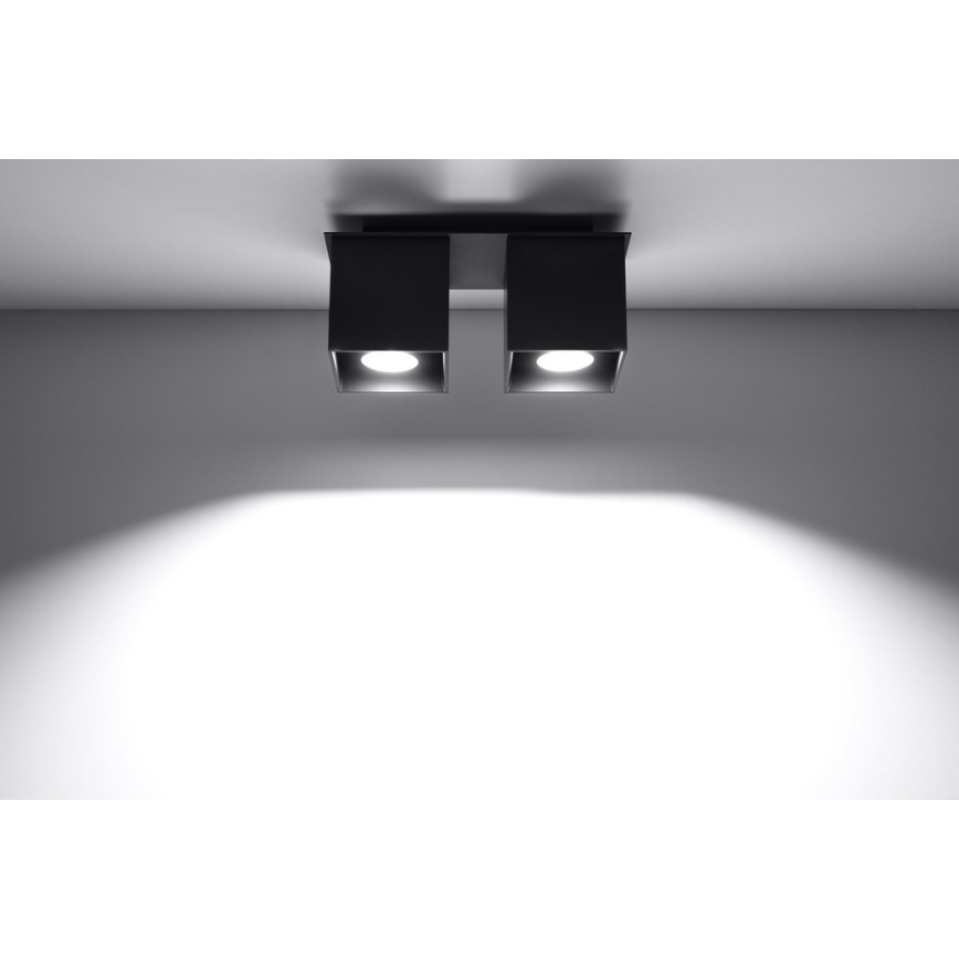 Foco QUAD 2 2xGU10/40W/230V negro