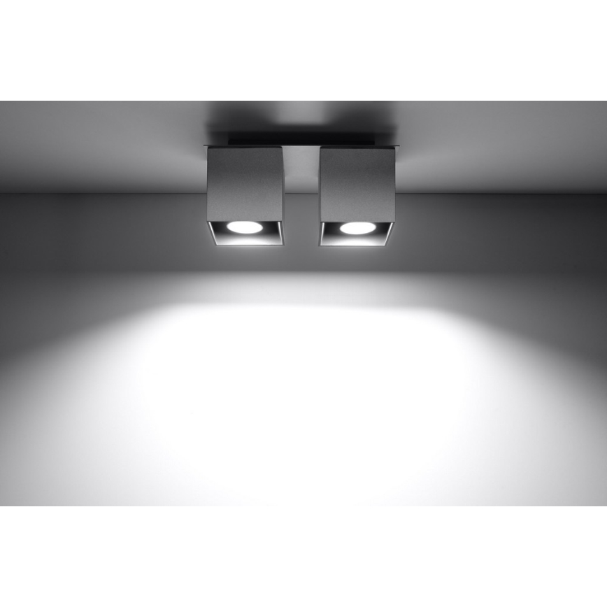 Foco QUAD 2 2xGU10/40W/230V gris