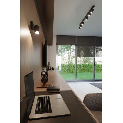 Foco de pared RING 1xGU10/10W/230V negro