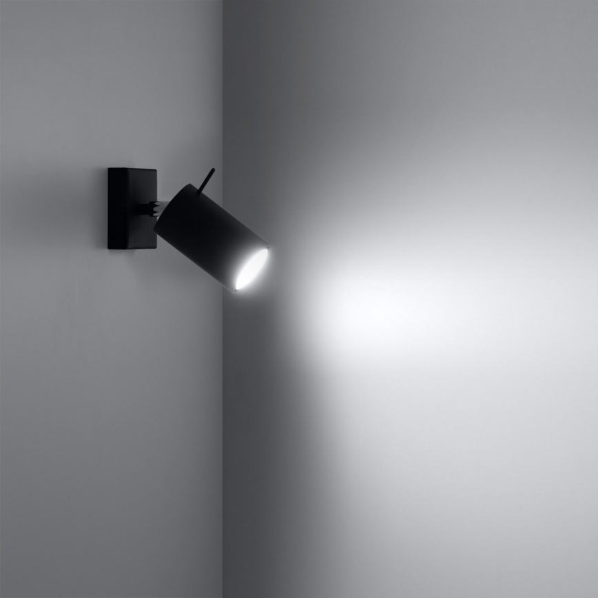 Foco de pared RING 1xGU10/10W/230V negro