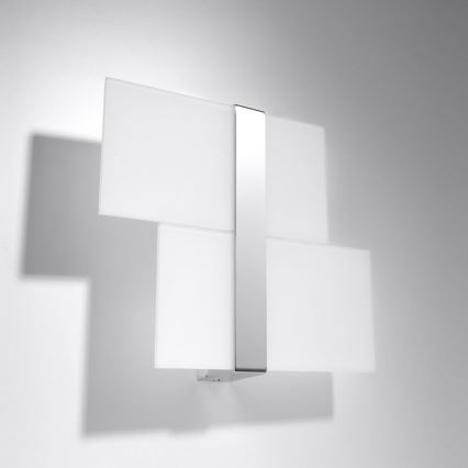 Aplique MASSIMO 2xG9/40W/230V blanco/cromo brillante
