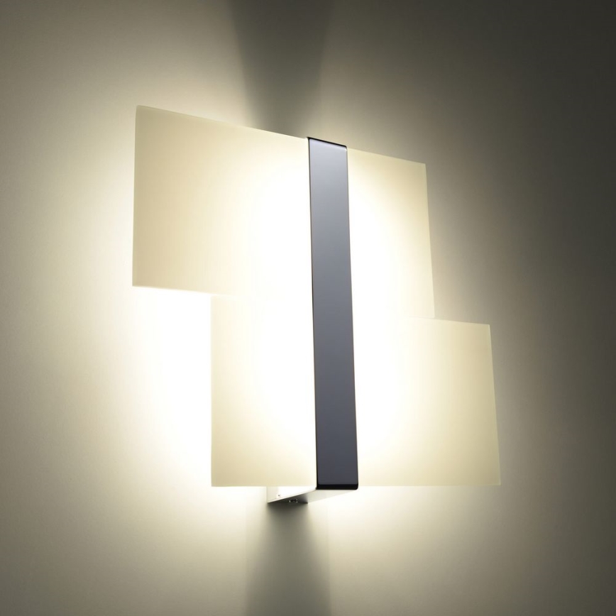Aplique MASSIMO 2xG9/40W/230V blanco/cromo brillante