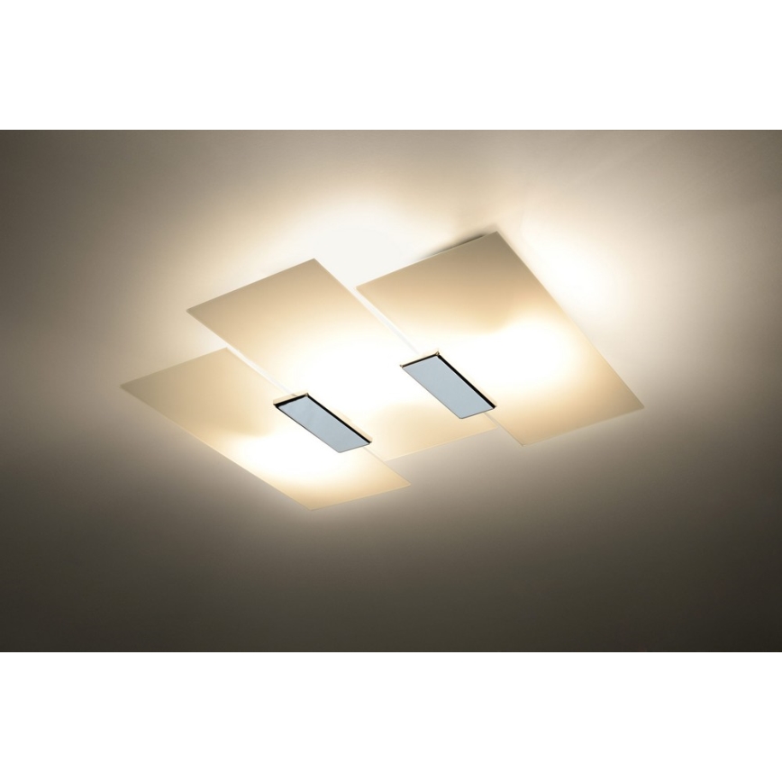 Plafón FABIANO 3xE27/60W/230V blanco/cromo brillante