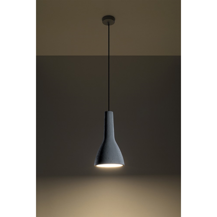 Lámpara de araña en cadena EMPOLI 1xE27/15W/230V hormigón