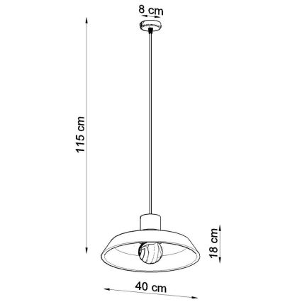 Lámpara colgante AFRA 1xE27/60W/230V gris/haya