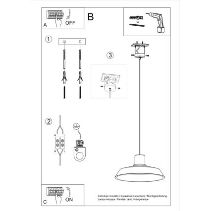 Lámpara colgante AFRA 1xE27/60W/230V gris/haya