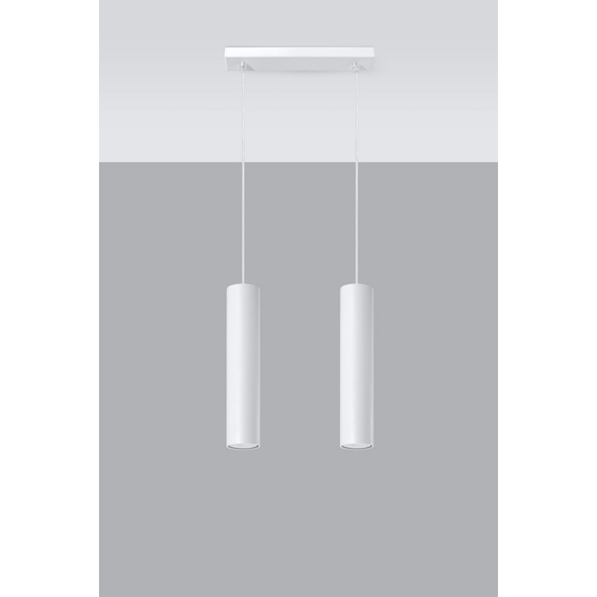 Lámpara colgante LAGOS 2 2xGU10/10W/230V blanco